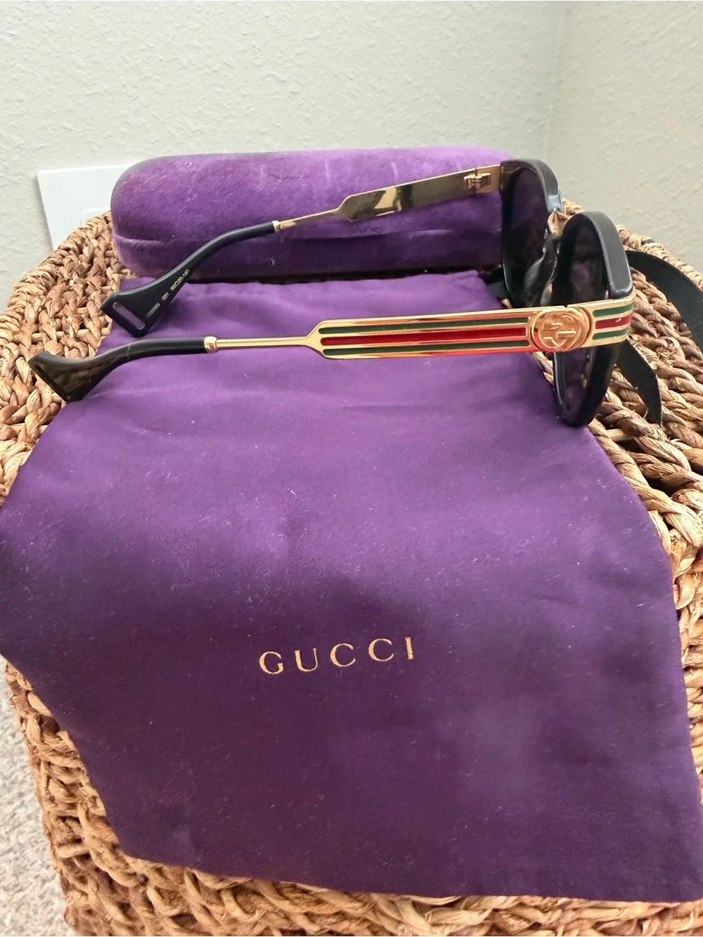Gucci Men's Sunglasses GG0586SA 001 Black Gold  Lens 55mm Authentic